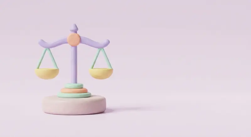 Balance de la justice en pâte pastel