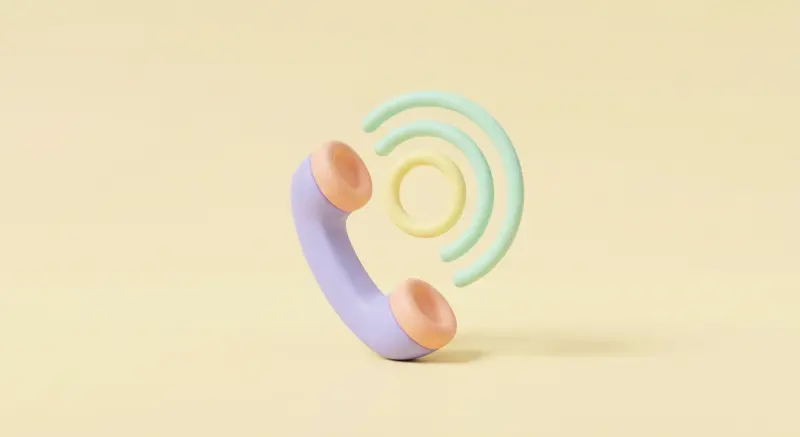 Combiné de téléphone rétro pastel avec ondes sonores